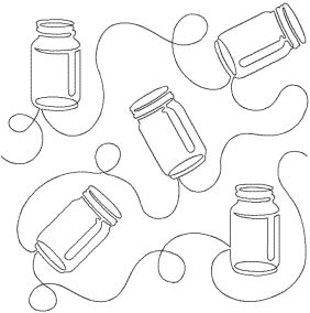 Mason Jars End to End Quilting Design | Machine Embroidery Designs by JuJu