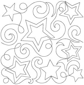 Stars and Swirls End to End Quilting Design | Machine Embroidery Designs by JuJu