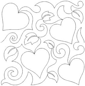 Hearts Leaves Swirls End-to-End Quilting | Machine Embroidery Designs by JuJu
