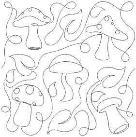 Mushrooms End-to-End Quilting Design | Machine Embroidery Designs by JuJu