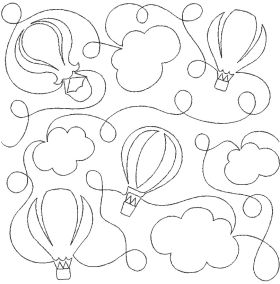 Hot Air Balloons Clouds End-to-End Quilting Design | Machine Embroidery Designs by JuJu