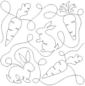 Bunnies And Carrots End-to-End Quilting Design | Machine Embroidery Designs by JuJu