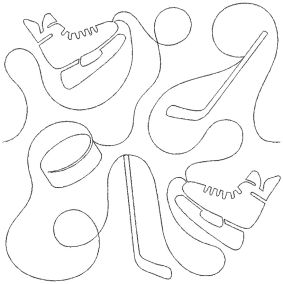Hockey End-to-End Quilting Design | Machine Embroidery Designs by JuJu