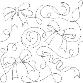 Ribbons and Bow End-to-End Quilting Design | Machine Embroidery Designs by JuJu