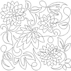 Dahlia End-to-End Quilting Design | Machine Embroidery Designs by JuJu