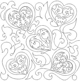 Filagree Hearts End-to-End Quilting Design | Machine Embroidery Designs by JuJu