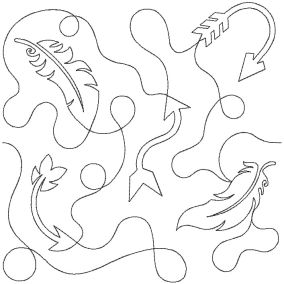 Feathers and Arrows End-to-End Quilting | Machine Embroidery Designs by JuJu
