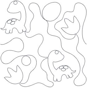 Dinosaurs End-to-End Quilting | Machine Embroidery Designs by JuJu