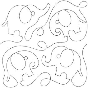 Elephants End-to-End Quilting | Machine Embroidery Designs by JuJu