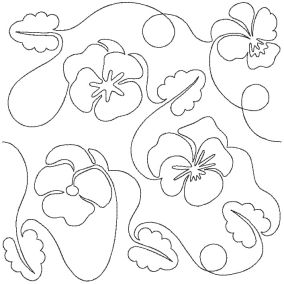 Pansy and Leaves End-to-End Quilting | Machine Embroidery Designs by JuJu