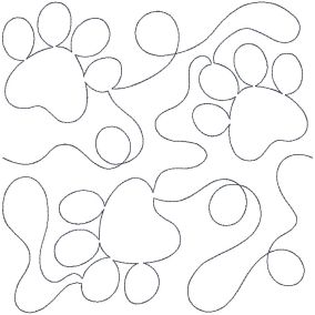 Paw Prints End-to-End Quilting | Machine Embroidery Designs by JuJu