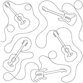 Guitars End-to-End Quilting | Machine Embroidery Designs by JuJu