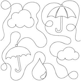 Umbrellas End-to-End Quilting | Machine Embroidery Designs by JuJu