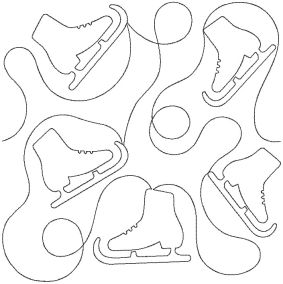 Ice Skates End-to-End Quilting | Machine Embroidery Designs by JuJu