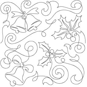 Holly Bells Swirls End-to-End Quilting | Machine Embroidery Designs by JuJu