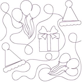 Birthday End-to-End Quilting | Machine Embroidery Designs by JuJu