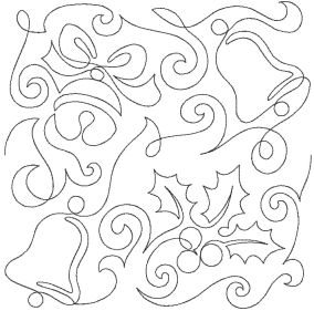 Jingle Bell Holly End-to-End Quilting | Machine Embroidery Designs by JuJu