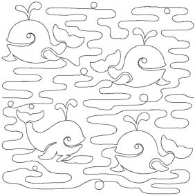 Whales End-to-End Quilting | Machine Embroidery Designs by JuJu