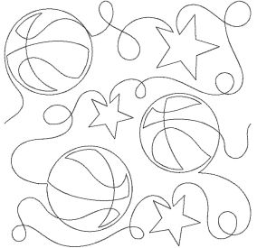 Basketball End-to-End Quilting | Machine Embroidery Designs by JuJu