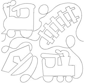 Trains End-to-End Quilting | Machine Embroidery Designs by JuJu