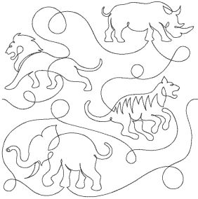 Jungle Safari End-to-End Quilting | Machine Embroidery Designs by JuJu