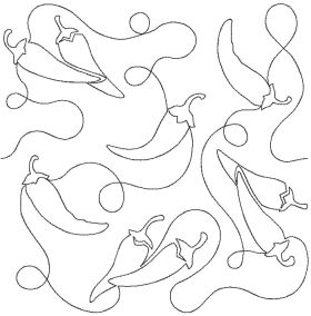 Chili Peppers End-to-End Quilting | Machine Embroidery Designs by JuJu