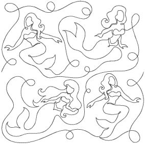 Mermaids End-to-End Quilting | Machine Embroidery Designs by JuJu