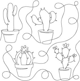 Cactus 1 End-to-End Quilting | Machine Embroidery Designs by JuJu