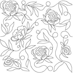 Peonies End-to-End Quilting | Machine Embroidery Designs by JuJu