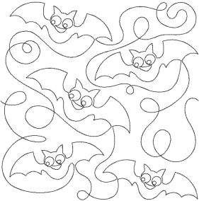 Halloween Bats End-to-End Quilting | Machine Embroidery Designs by JuJu