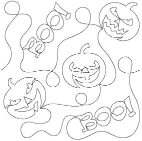 Jack-o-lanterns 2 End-to-End Quilting | Machine Embroidery Designs by JuJu