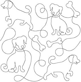 Cute Puppies End-to-End Quilting | Machine Embroidery Designs by JuJu