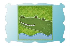Alligator Patch Applique | Machine Embroidery Designs by JuJu