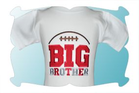 Big Brother Football Applique | Machine Embroidery Designs by JuJu