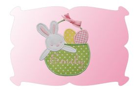 Easter Bunny Basket Applique | Machine Embroidery Designs by JuJu