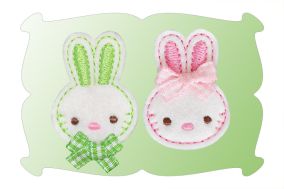 Bunny 2 Felt Snap Clip Mini | Machine Embroidery Designs by JuJu