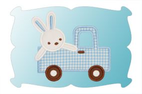 Bunny Truck Applique | Machine Embroidery Designs by JuJu