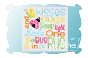 Butterfly Kisses and Ladybug Hugs Applique | Machine Embroidery Designs by JuJu 