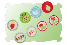 Christmas Button Covers Set 1 | Machine Embroidery Designs by JuJu