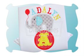Circus Elephant Applique Alphabet | Machine Embroidery Designs by JuJu