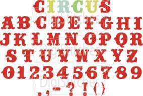 Circus Embroidery Font | Machine Embroidery Designs by JuJu