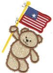 Fuzzy Patriotic Bears Applique Machine Embroidery Designs by JuJu 