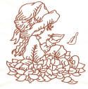 Autumn Sunbonnets Redwork Machine Embroidery Designs by JuJu