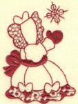 Sunbonnet Sue Christmas Redwork Machine Embroidery Designs by JuJu