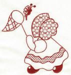 Simply Sunbonnets Redwork 5x7 Machine Embroidery Designs by JuJu