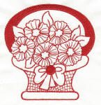 Flower Baskets Redwork Machine Embroidery Designs by JuJu