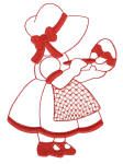 Easter Sunbonnets Redwork 2 Machine Embroidery Designs by JuJu