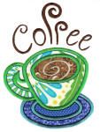 Coffee Shop Applique Machine Embroidery Designs by JuJu 