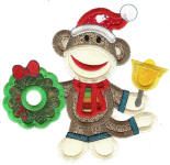 Christmas Sock Monkeys Applique Machine Embroidery Designs by JuJu 