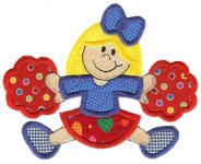 Cheerleaders Applique Machine Embroidery Designs by JuJu 